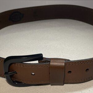 Dickies Brown Leather Belt – Size 38 – Black Buckle – Classic Workwear